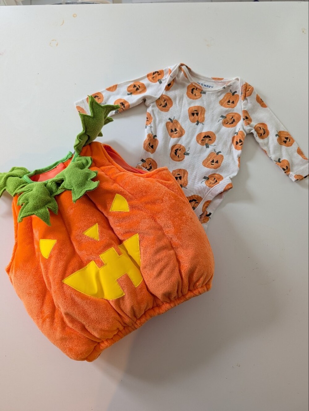 Baby Pumpkin Halloween Costume And Onesie